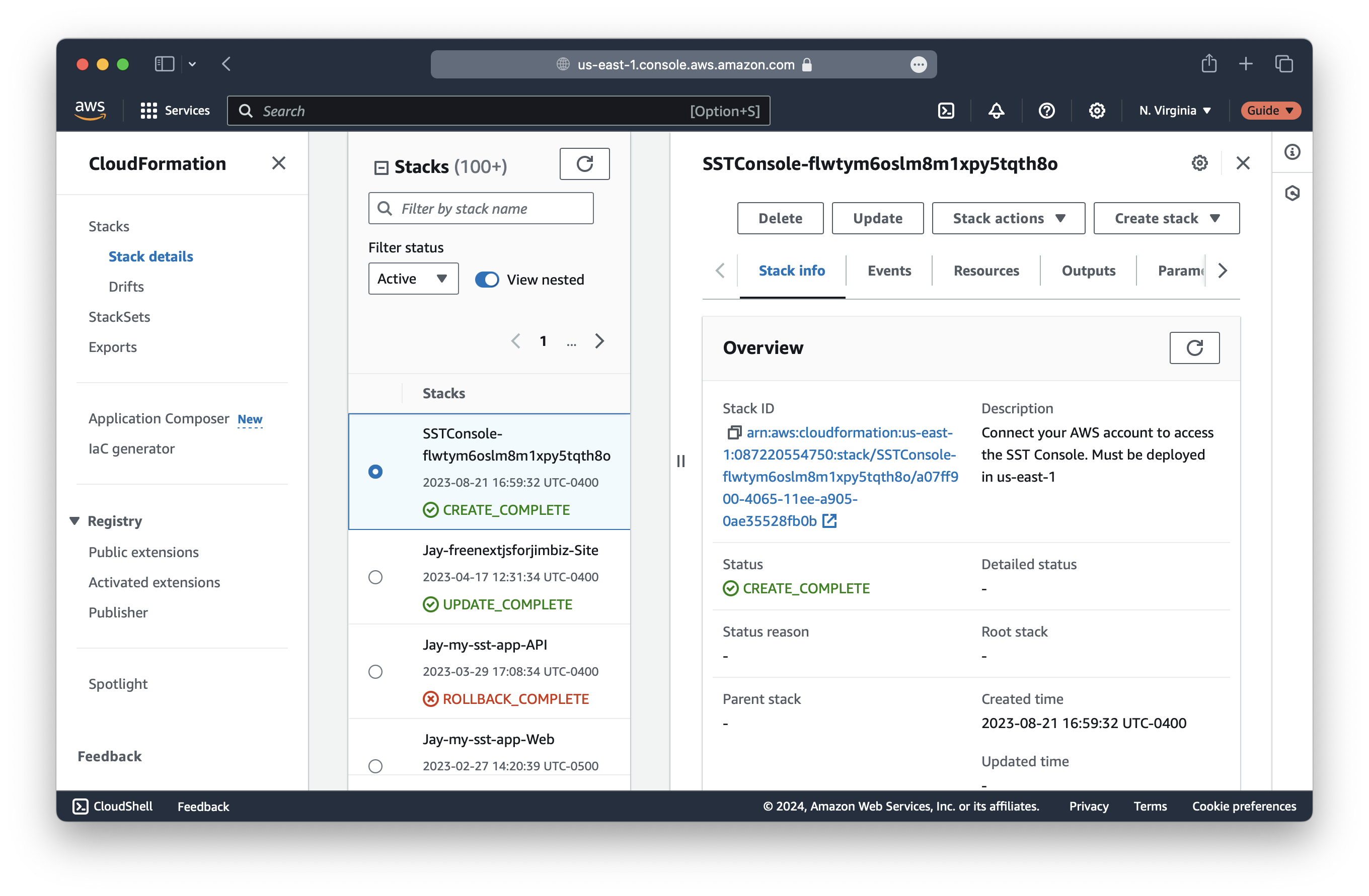 AWS CloudFormation 스택 생성 완료